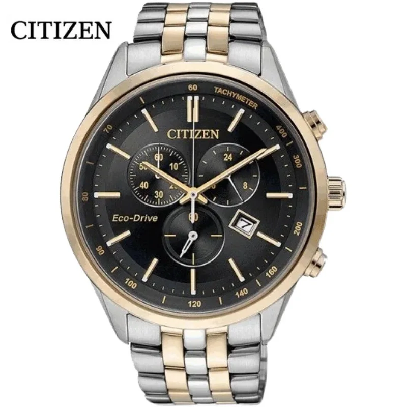 

Original Citizen Ecology-Drive Watch Men's Three-eye Chronograph Blue Plate Steel Belt Business Watch for men Water QuartzProof