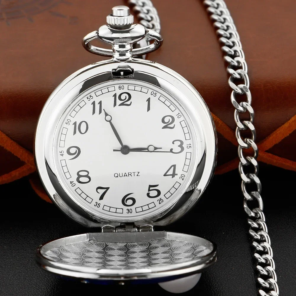 ساعة جيب كوارتز مرصعة باللؤلؤ على شكل نجمة ذهبية زرقاء، تصميم إبداعي للرجال والنساء، إكسسوارات قلادة على مدار الساعة، أفضل هدية #3