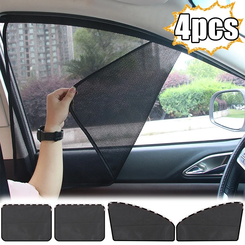 

1~4PCS Magnetic Car Sunshade Curtains Summer Protection Side Window Shades Foldable Car Sun Shade Front Rear Auto Accessories