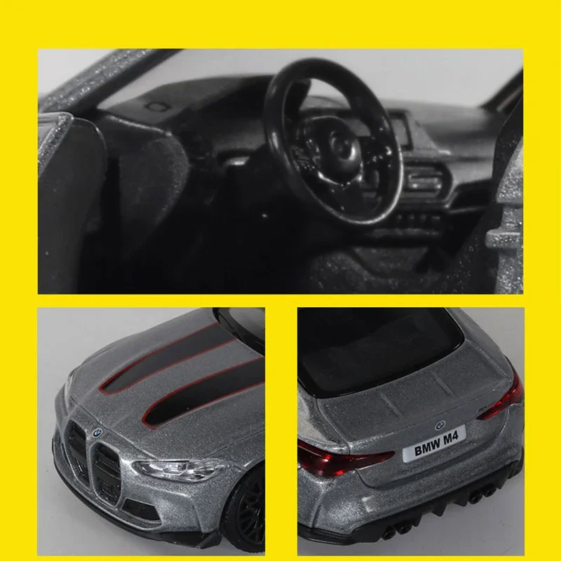 1:36 BMW M4 CSL مركبات رياضية معدنية سيارة خارقة سريعة وغاضبة قطعة واحدة سيارة لعبة بوي دييكاست نموذج تلقائي هدية عجلة ساخنة سحب #5