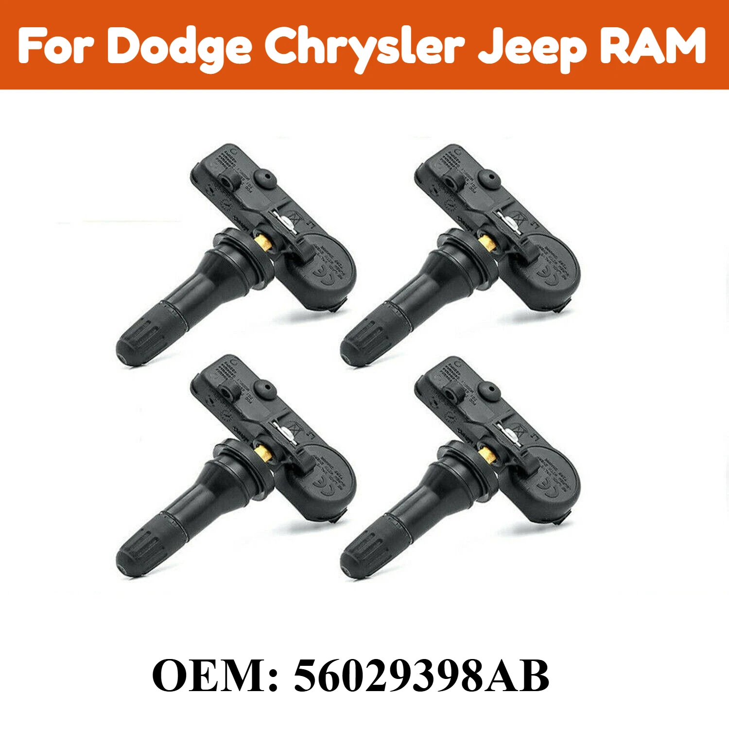 

4 pcs Tire Pressure Sensor TPMS For Dodge Chrysler Jeep RAM Wrangler 56029398AB