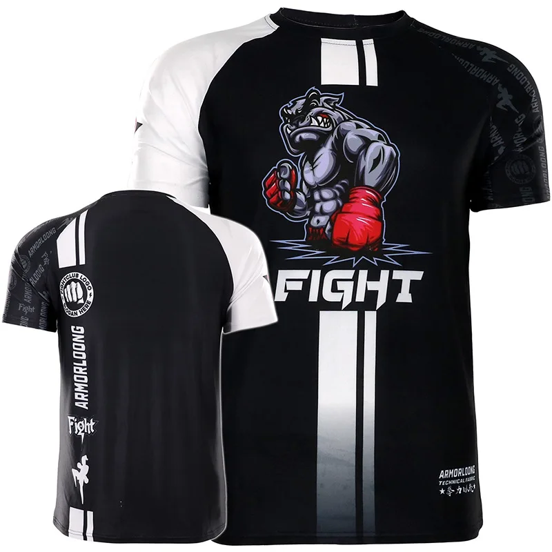 Fight Training Fighting MMA Suit Training Wear Thai Boxing Sports Children\'s Short Sleeve Casual Funny Quick-Drying