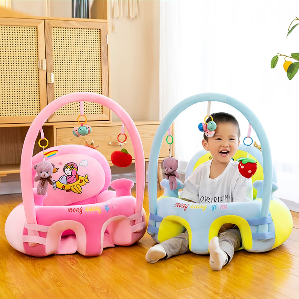 Cartoon Infant Learning Sit Sofa Skin Plush Support Feeding Chair Without Cotton Chair Feeding Seat Skin for Toddler Nest