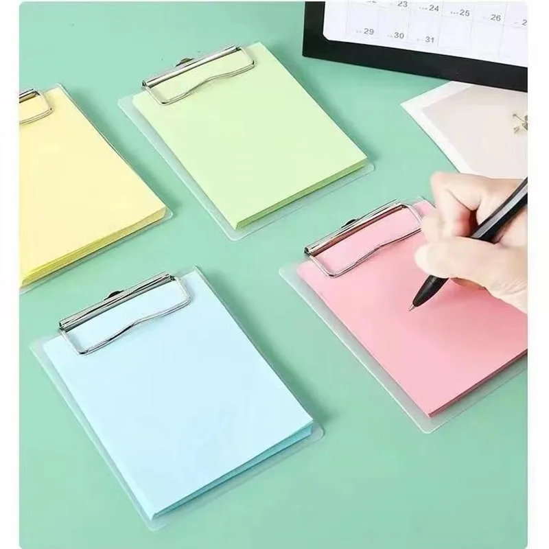 A7 Mini Clip Board Notepads Clipboard, Letter Size Plastic Pocket Clipboard with Low Profile Clip, for Office Classroom Supplies
