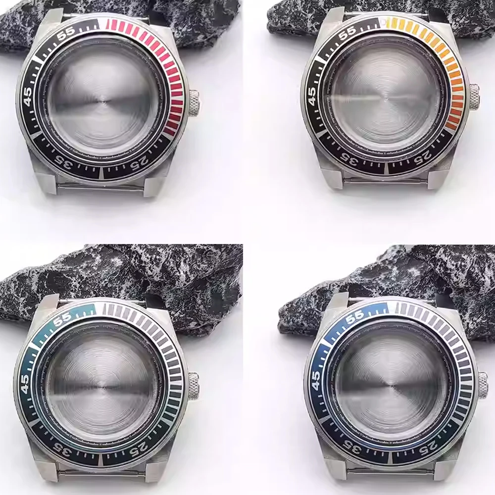 

NH35 Case 43mm Stainless Steel Watch Case for NH35 NH36 Movement Sapphire Glass Black Inner Ring Watch Shell Fit 28.5mm Dial