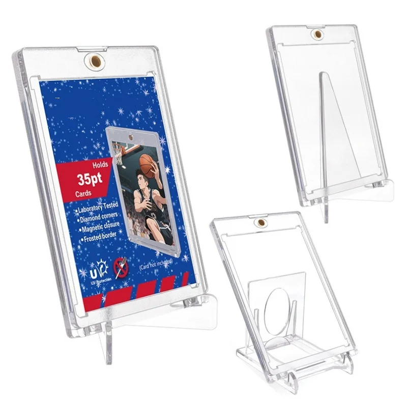 35PT Magnetic Holder Trading Cards Protectors Hard Plastic Sleeves Display Case Baseball Sports Standard Card