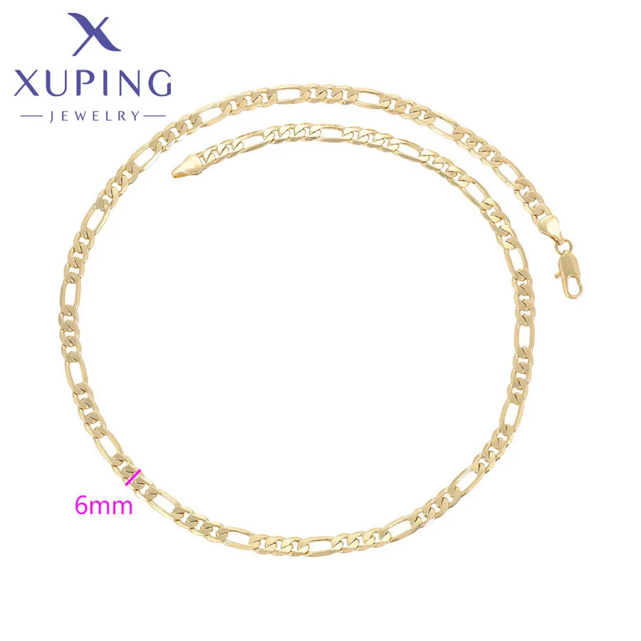 Xuping Jewelry New Arrival 55cm Simple Necklace of Light Gold Color Women Exquisite Gift X001256025