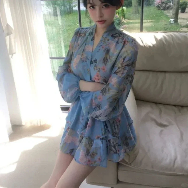 A Line Korean Style Summer Female Dress G Elegant and Pretty Luxury Beautiful Hot Sensual Sexy Xxl X Women's Long Sleeve Dresses