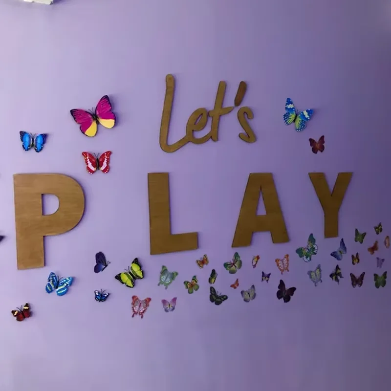 

Custom let's play Wood Sign wood words playroom decoration Kids room wall decor Cut Decor Play decor sign