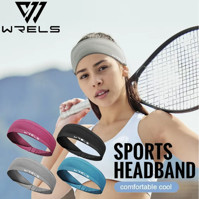 WRELS Sports Headwrap Elastic Stretch Sweatband Breathable Quick Dry Headband Sweat Absorbing Fitness Outdoor Workout Hair Band