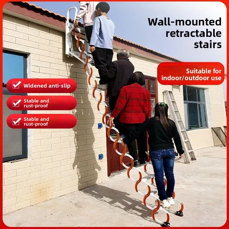 Platform duplex compartment thickened wall  folding lifting small apartment extension ladder y