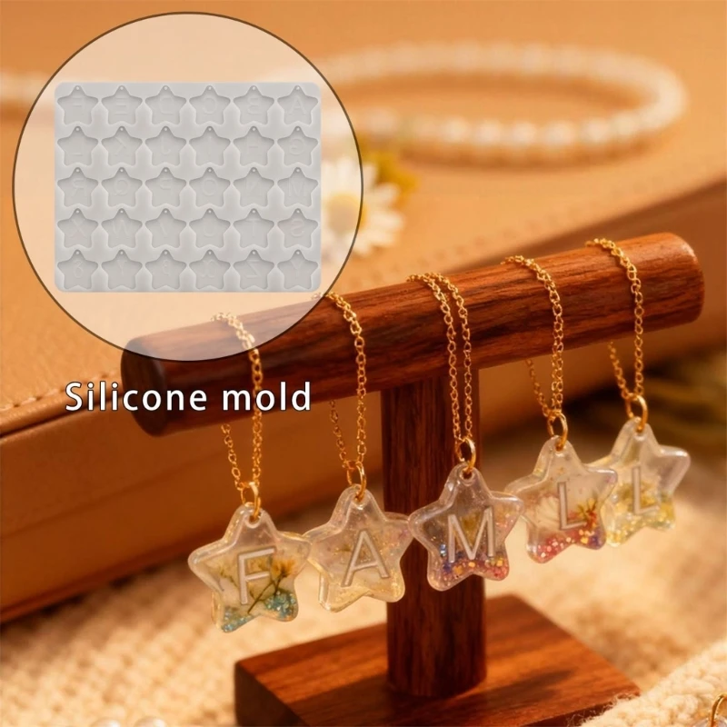 

Многоразовая силиконовая форма для ювелирных изделий с буквами и звездами для создания очарования