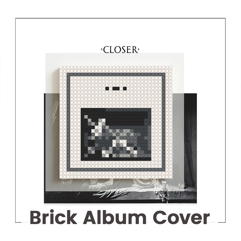 

British Post Punk Band J-Joy D-Division Album Cover Building Blocks Mosaic Pixel Art Brick Painting Modern Home Wall Decor