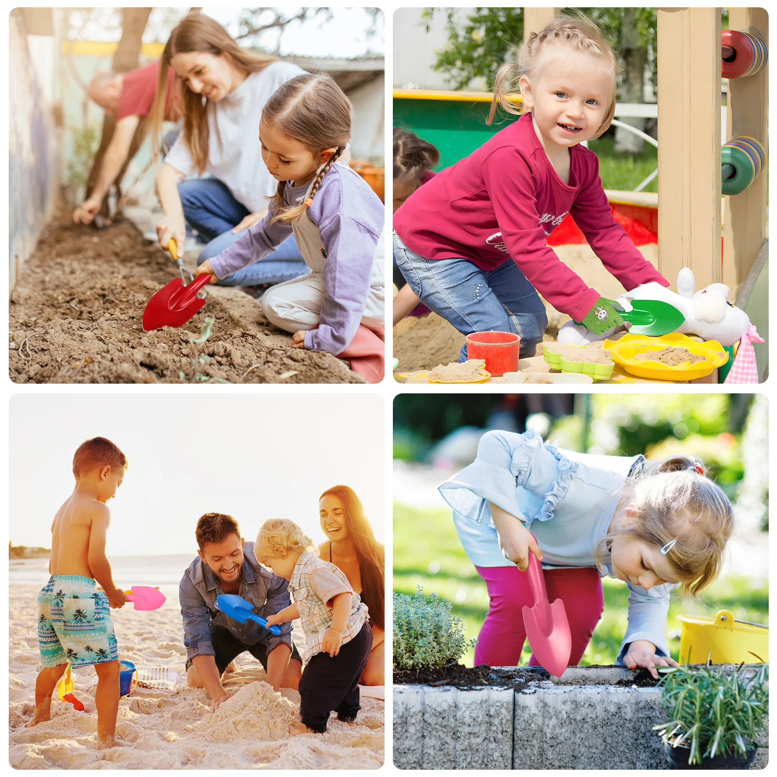 1 set Kids Shovels Gloves Set Blue Pink Camping Gardening Tools Durable Latex Material S Mud Planting Exploration