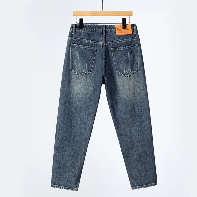 2026 Spring Summer Ankle Length Jeans Cat Claw Craft Version Straight Trendy Casual Denim Pants Korean Youth Harlan Trousers