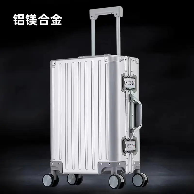 Mode alle Aluminium gepäck Herren und Damen 24 "100% Aluminium Handgepäck koffer Koffer Box 20" Boarding Travel Metall koffer