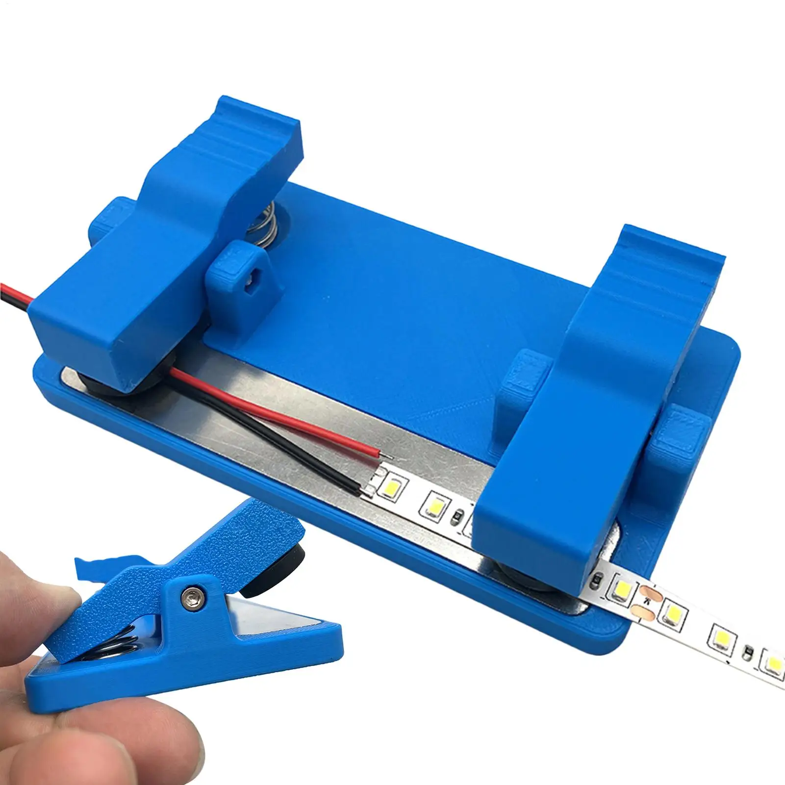 Station de soudage LED avec support de circuit imprimé éclairé, base antidérapante et pinces crocodiles pour la réparation électronique et le soudage de bandes LED