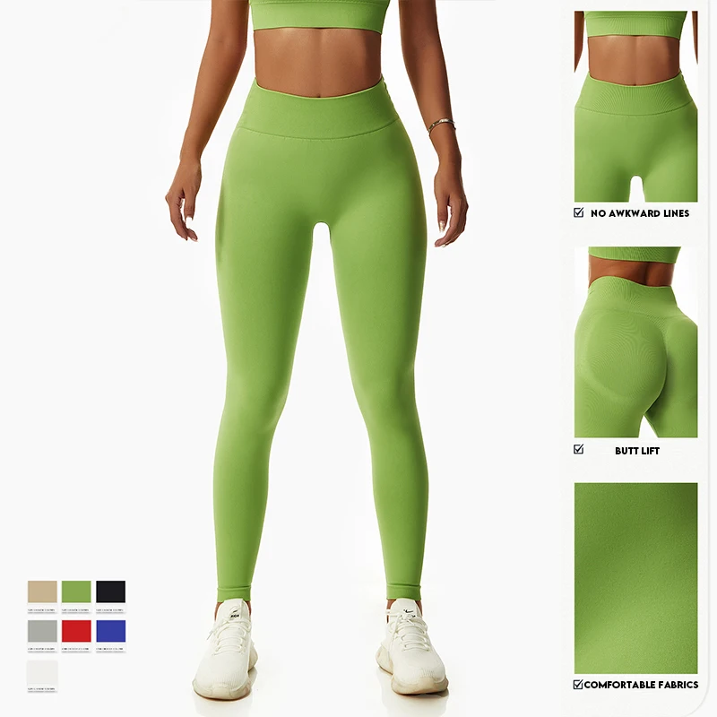 Elasticity Exercise Seamless Yoga Leggings Gym High Waist Training Sports Leggings Women Fitness Running Tight Hip Lift Pants