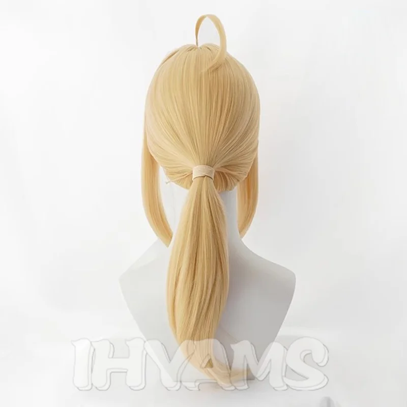 Arturia Pendragon Cosplay Wig Fate stay night Grand Order Saber Alter Golden Synthetic Hair + Wig Cap
