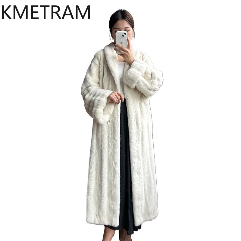 Natural mink Fur Coat Women Luxury Long Fur Jacket Winter New in Outerwears High Quality Womans Clothing шуба женская 2025