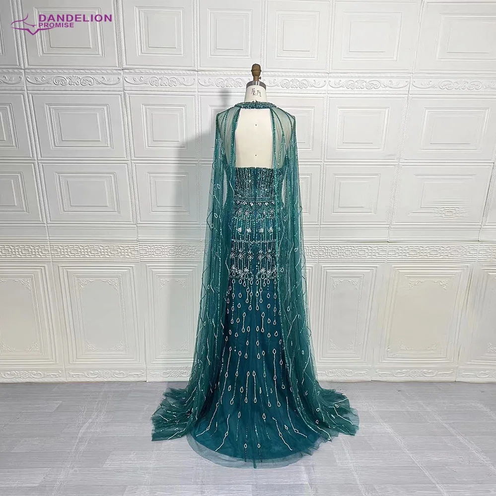 Dubai Mermaid Elegant Cape Sleeves Beaded Luxury Evening Dresses Gowns For Women Arabic Party 2024 Wedding Party Gowns