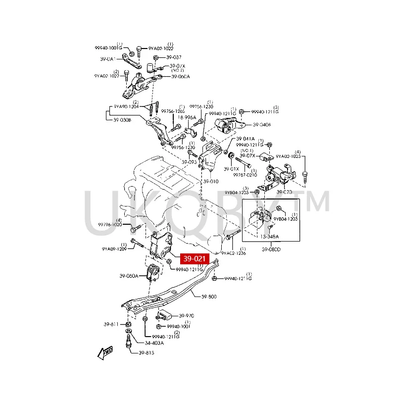 B25D39020 B25D39020A Suitable for Ma zd a 323 Fumeilai 2nd generation Haifuxing Pulima Engine front bracket Engine foot adhesive