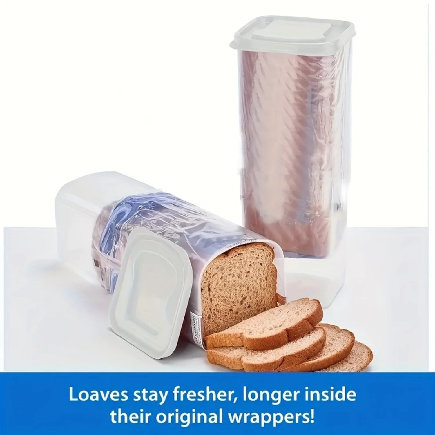 Bread Box With Flip Top Lid - Square Food Container - Dry Cereals, Bread, Fruits - Kitchen Organizer & Space-Saving Solution