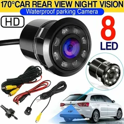 Bileeko 18.5mm Car Backup Round Camera Reverse Rear View 8 LED Night Waterproof CCD