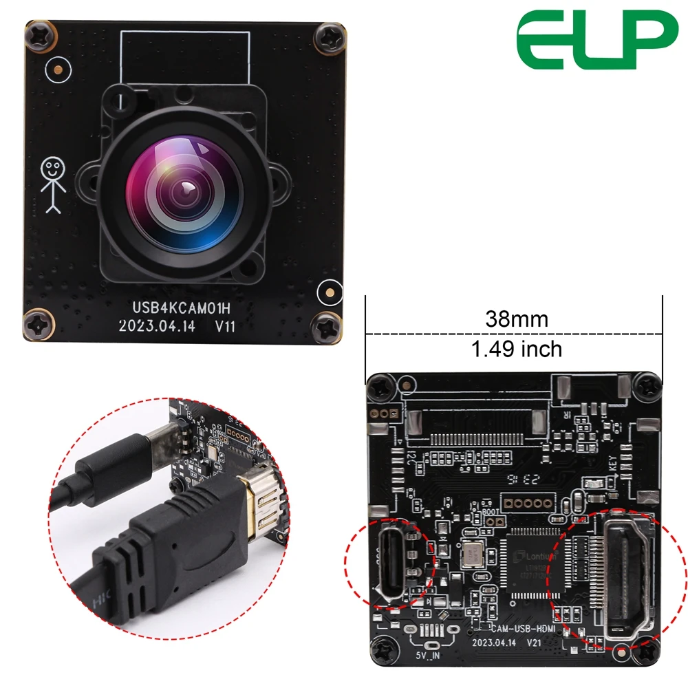 SVPRO 4K HDMI Módulo de câmera USB IMX415 Streaming Webcam H265 H264 2160P 30fps Câmera USB com zoom digital com lente Blacklight