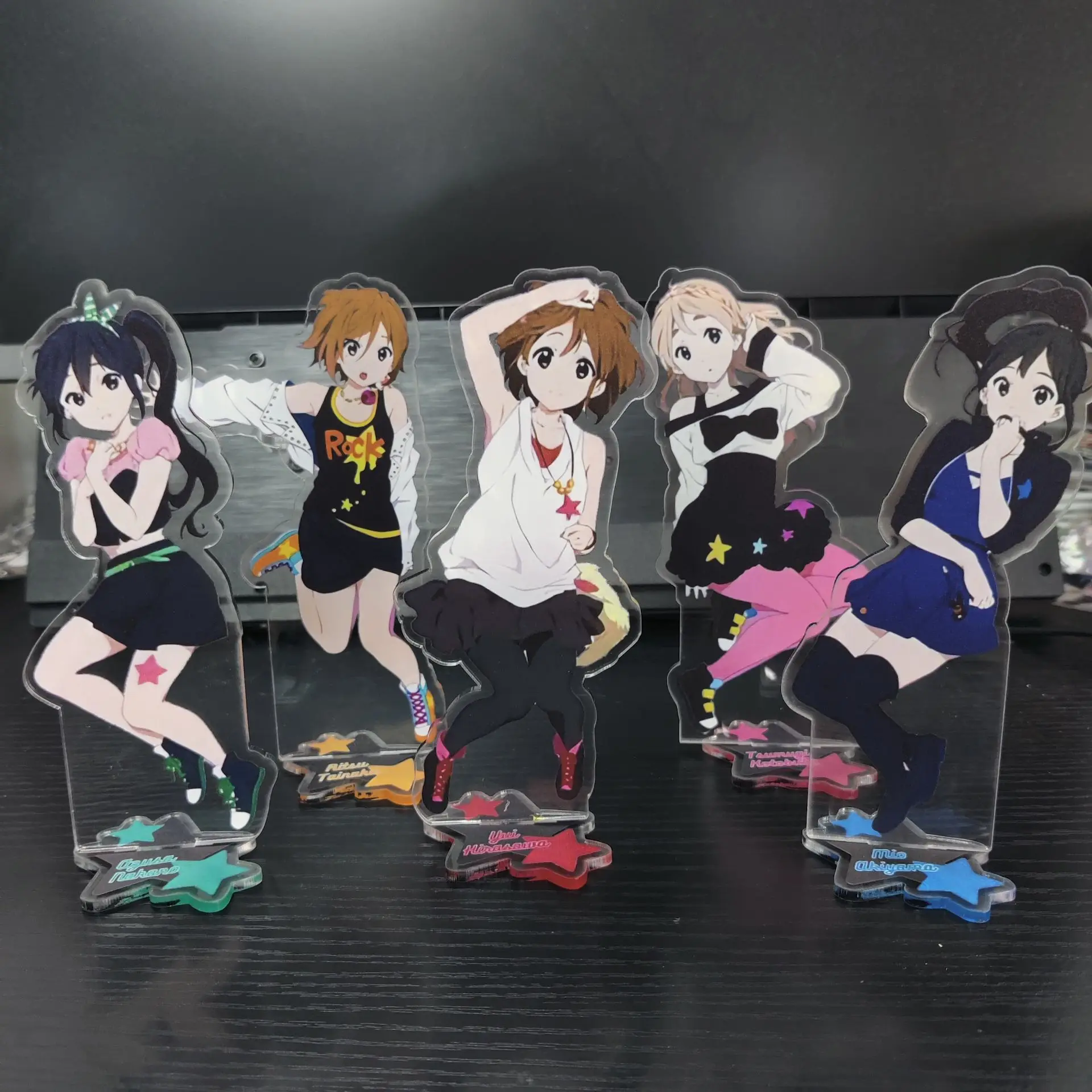 Japan Hot Anime K-ON! Figures Hirasawa Yui Akiyama Mio Nakano Azusa Acrylic Standing Sign Model Sweet Lovely Gril Desk Decor Toy