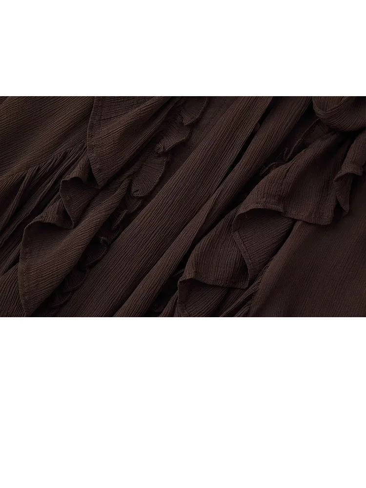 HH 2026 printemps été nouveau femmes couches drapé Blouse fluide minceur polyvalent bureau Chic longue chemise de créateur surélevée