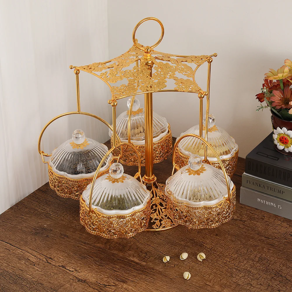 

New Arabic style storage household living room coffee table fruit plate light luxury high-end exquisite high-value fruit plate