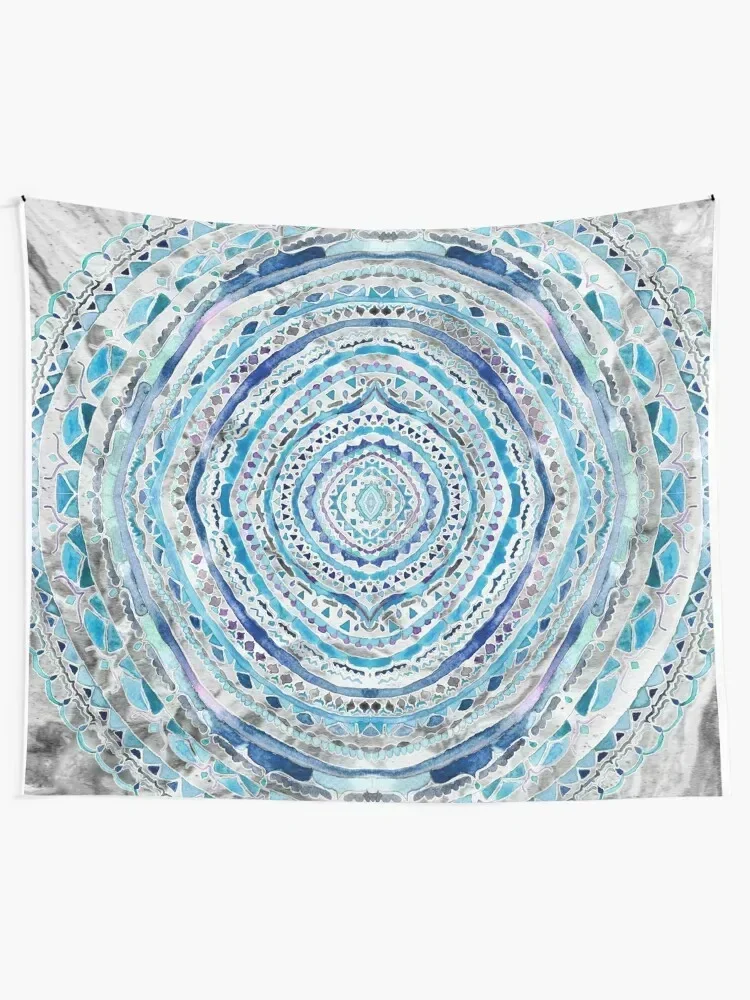 BLUE & GREY MANDALA MARBLING Tapestry Wall Tapestries Wallpaper Bedroom Home Decoration Accessories Tapestry