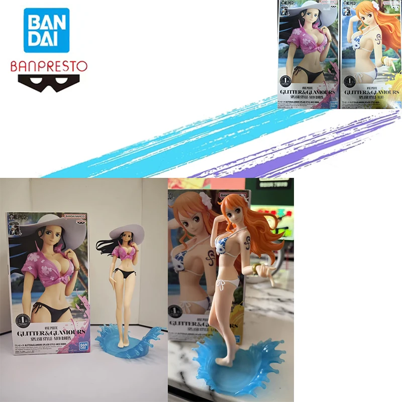 

Original Bandai Banpresto Brand New, Genuine and Unopened One Piece Glitter Glamours Nico Robin Nami Anime Action Figures Model