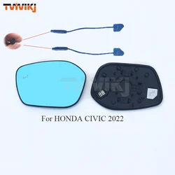 1 pair Side Rearview Mirror Blue Glass Lens with blind spot light For HONDA 11th CIVIC 2022 anti glare BSA BSD