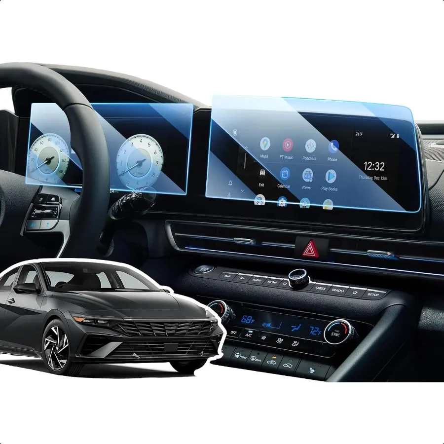 

Screen Protector for 2025 20242021 Hyundai Elantra 10.25 Touchscreen and 10.2Inch Instrument Display HD Clear High Sensitivity