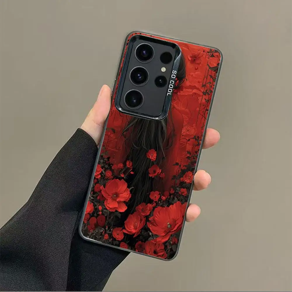 

Girl's back view case for Galaxy S25 S24 S23 S22 S21 S20 Ultra/ FE/Plus shock-proof rear cover anti-fingerprint