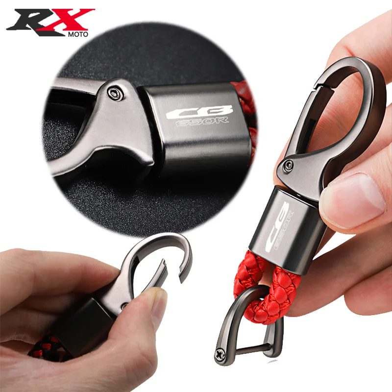 Disponible para Honda CB 650 R CB 650 R CB 650 R 2018-2022 2023 Todo el año para motocicletas personalizadas LOGO Tejido de cuerda llave llave llave llave de metal accesorios de moda