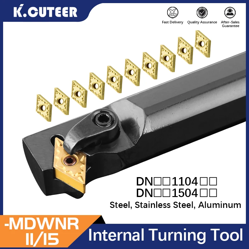 Suporte de Ferramenta de Torneamento Interno Dnmg11 15 Inserções de Carboneto Barra de Torno Conjunto de Ferramentas de Corte Cnc 1pc S20r-mdwnr11 S32t-mdwnr15