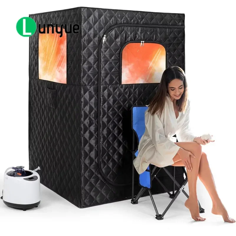 Portable Foldable Steam Sauna Tent Personal Home Sweat Box for Whole Body Detoxification Relaxation Treatment Indoor Use