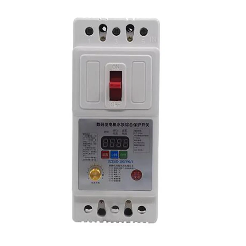 Missing phase overload circuit breaker DZ15 motor protector motor water pump 380V digital display timing leakage switch