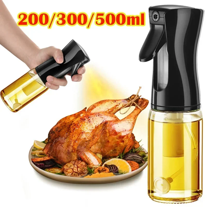 200/300/500 ML Pojemnik na olej w sprayu Kuchnia Gospodarstwo domowe Jadalna butelka z rozpylaczem oliwy z oliwek Atomizowany zbiornik na olej mglisty Butelka z rozpylaczem do frytownicy powietrznej