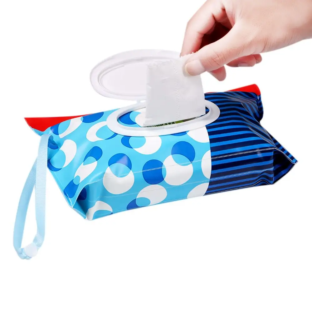 Outdoor Cute Carrying Case Flip Cover Portable Baby Product Wet Wipes Bag Tissue Box Cosmetic Pouch Stroller Accessories