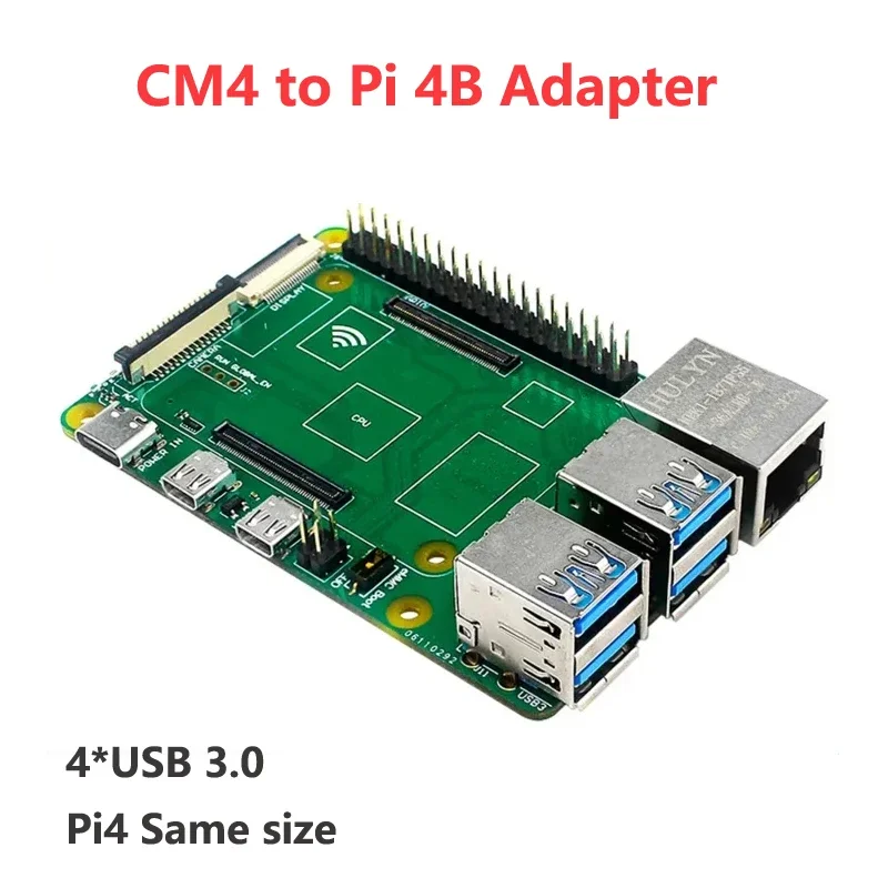 

Raspberry Pi CM4 IO Board for Raspberry Pi Compute Module 4 CM4 to PI 4B Adapter with 4 USB 3.0 Port PoE CSI Ethernet GPIO