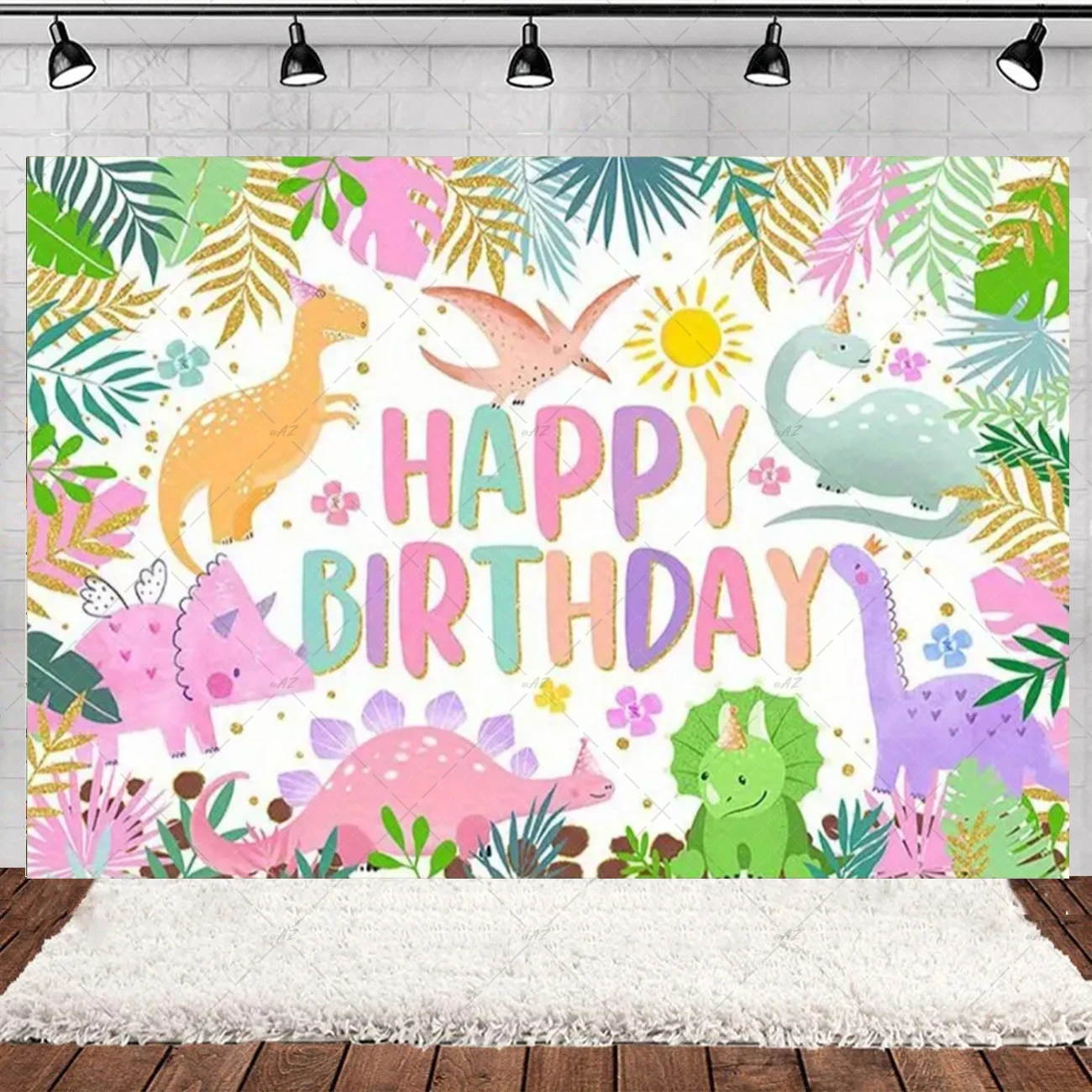 Cartoon Dinosaur Kids Birthday Party Backdrop Jurassic World Dino Poster Backgrounds For Baby Shower Boy Girl Children Gifts