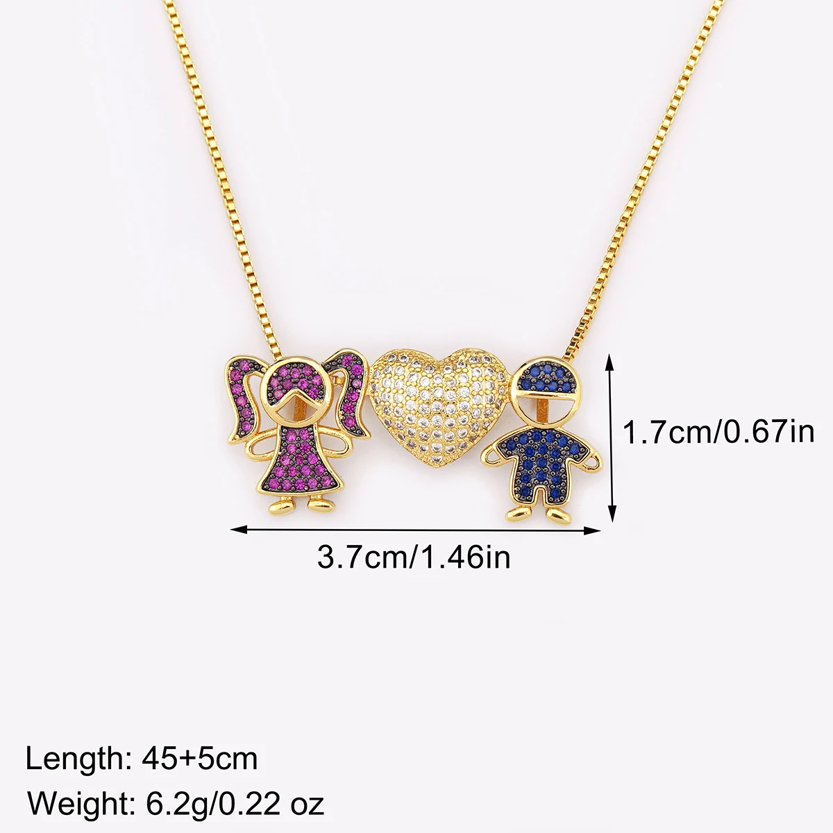 Nidin New Trendy Love Heart Shape Girl Boy Shine Zircon Pendant Necklace For Women Female Chain Choker Jewelry Mother\'s Day Gift