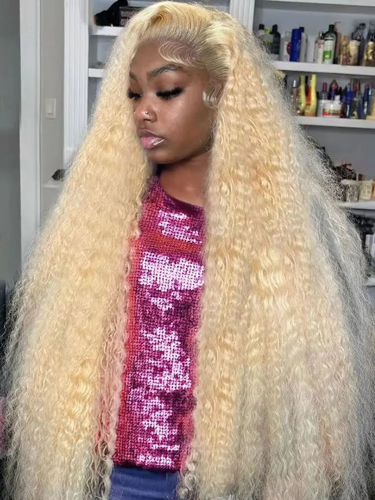 220 الكثافة 613 شقراء 13x6 الدانتيل الجبهة خصلات الشعر المستعار الإنسان فضفاض موجة عميقة 40 بوصة مجعد 13x4 الدانتيل الباروكة الأمامية البرازيلي للنساء