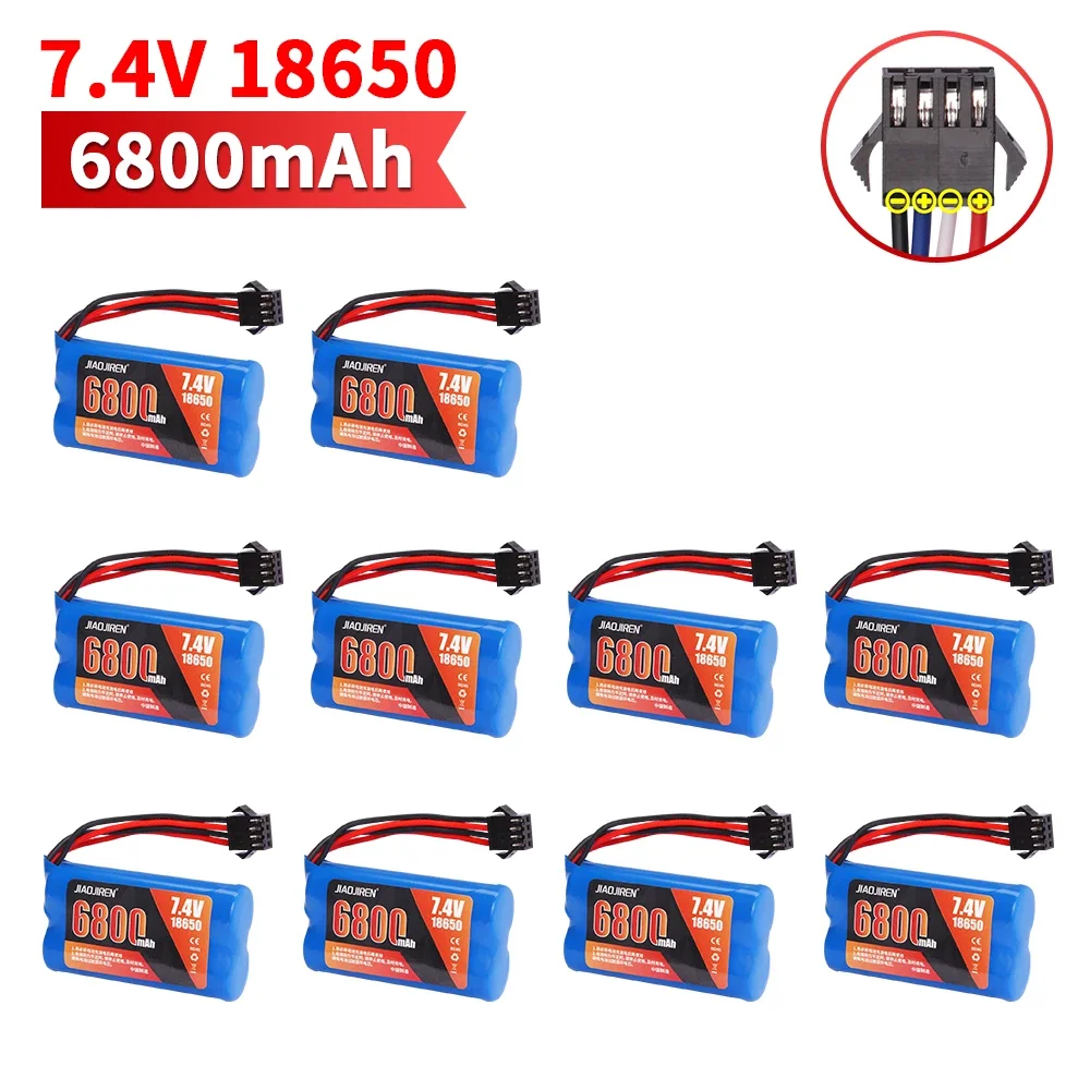 SM-4P Plug 7.4 V 6800 mah 18650 LI-ION Batterij met voor automodel water kogelgeweren speelgoed onderdelen RC speelgoed Boot Onderdelen 2 S batterij