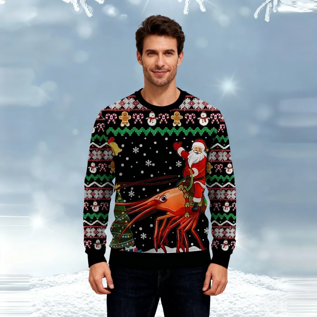 عيد ميلاد سعيد بلوزات الرجال سترة عيد الميلاد القبيحة مضحك موضة البلوزات النسائية القبيحة Sweatershirt عيد الميلاد الرجال الملابس