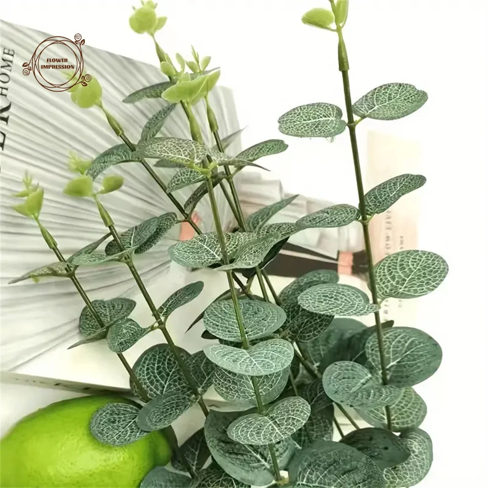 

20/50PCS Eucalyptus Leaves Artificial Apple Leaf Plants Stems Long Silver Dollar Leaves Autumn Money Leaf Plant Home Room Decor